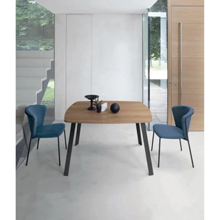 Resort étkezőasztal (világos erezett tölgy strukturált matt asztallap, antracit váz, 130x90 cm-es bővíthető változat) és Eleonora szék