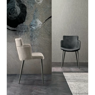 Carol szék (Boston cementszürke szövet (A kategória), antracit váz / Vintage 107 ökobőr (B kategória), antracit váz)