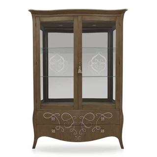 Butterfly 2-doors display cabinet with 2 drawers