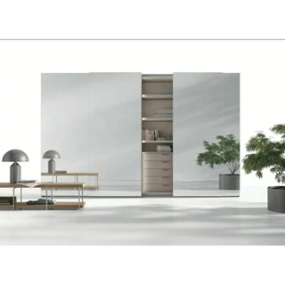 Gardróbszekrény, 4 tolóajtós, tükrös ajtókkal – TO Gola