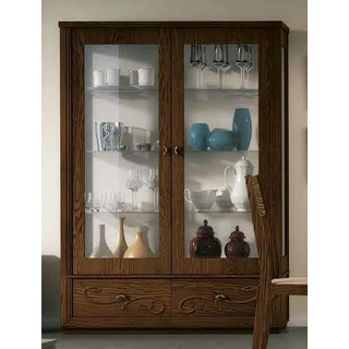 TV-Vetrine 2-doors display cabinet with 2 drawers