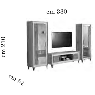 AC Ambra Day TV szekrény szett (TV szekrény + 2x 1-ajtós vitrines szekrény)