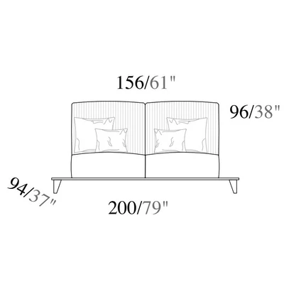 AC Ambra Day Double couch without armrest