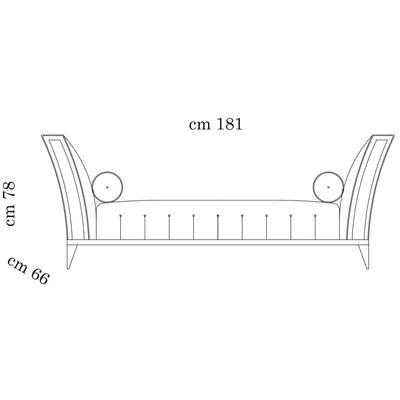 AC Diamante Day DORMEUSE Bench with cylindrical cushions