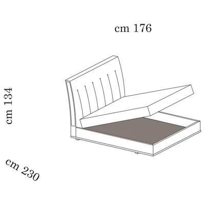 AC Diamante Upholstered double bedstead with bedding container