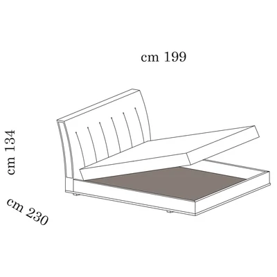 AC Diamante Upholstered double bedstead with bedding container