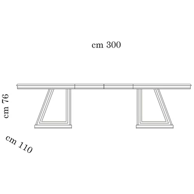 AC Diamante Day Dining table 200x110 cm (+2x50 cm extendable)