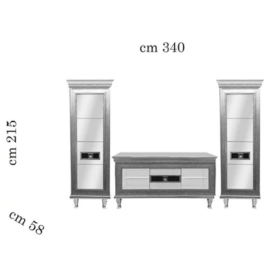 AC Dolce Vita Day TV set (TV commode + 2x 1-door display cabinet)