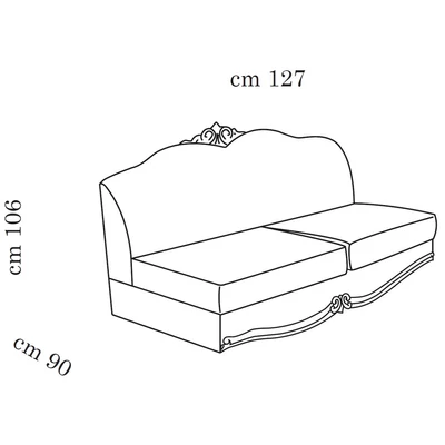 AC Donatello Day Double couch without armrest