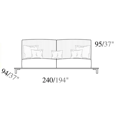 AC Essenza Day Triple couch without armrest