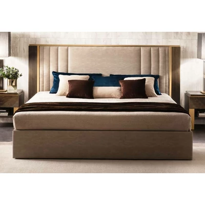 AC Essenza Upholstered double bedstead with bedding container