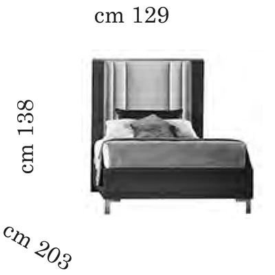 AC Essenza Single bedstead with upholstered headboard