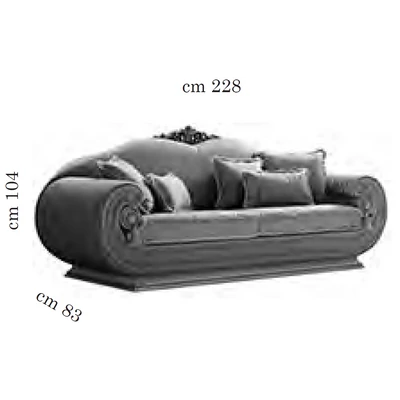 AC Leonardo Day Triple couch with cylindrical cushions