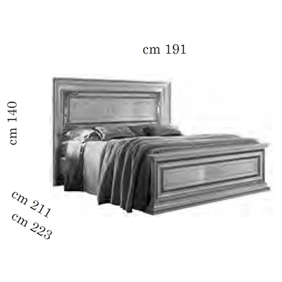 AC Leonardo Double bedstead with crown