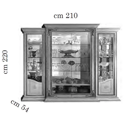 AC Leonardo Day 4-doors display cabinet with crown