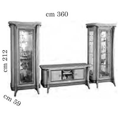 AC Melodia Day TV set (TV commode + 2x 1-door display cabinet)