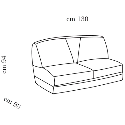 AC Melodia Day Double couch without armrest, capitoné padded