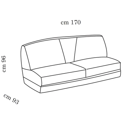 AC Melodia Day Triple couch without armrest, capitoné padded