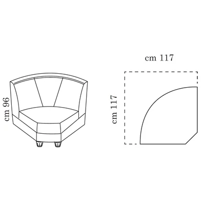 AC Melodia Day Corner element, capitoné padded