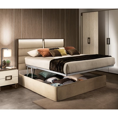 AC Poesia Upholstered double bedstead with bedding container