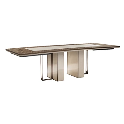 AC Poesia Day Dining table 200x102 cm (+2x40 cm extendable) - with marble effect top