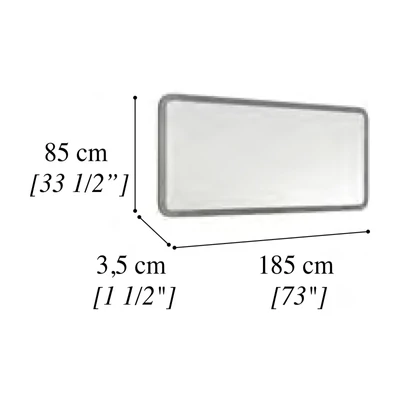 Antracitszürke tükör, széles, 185 cm – AC Perla Day