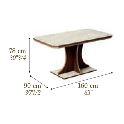 Walnut-Marble Dining Table, 160x90 cm – AC Romantica Day