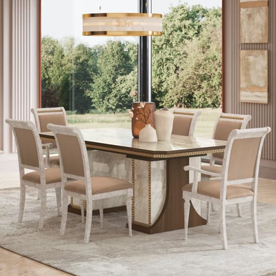 Dió-márvány étkezőasztal, 200x102 cm – AC Romantica Day