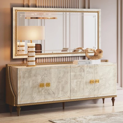 Dió-márvány tálalószekrény; 4 ajtós – AC Romantica Day