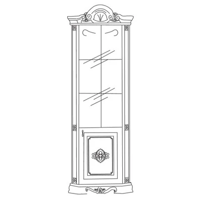 BC Betty Day sarok vitrines szekrény - fekete-arany