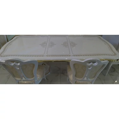 BC Betty Day Dining table 185x105 cm (+45 cm extendable) - white-gold