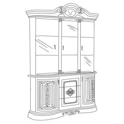BC Betty Day 3-glass doors sideboard - beige