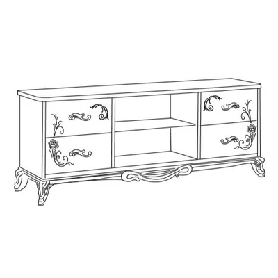 BC Daniela Day TV commode - white-silver