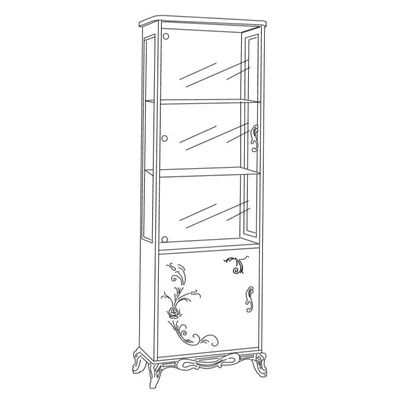 BC Daniela Day 1-door display cabinet - white-silver