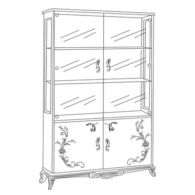 BC Daniela Day 2-doors display cabinet - white-silver