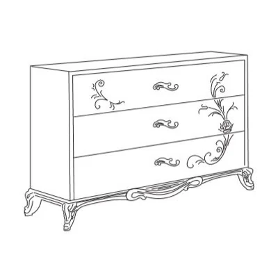 BC Daniela Chest of drawers - white-silver