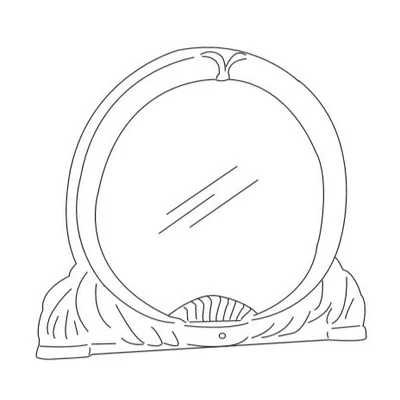 BC Giada Decorated mirror - white