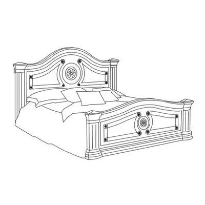 BC Serena Double bedstead - white-silver