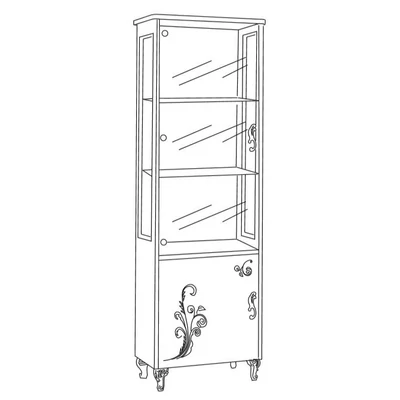 BC Sofia Day 1-door display cabinet - black-gold