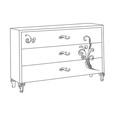 BC Sofia Chest of drawers - white-gold