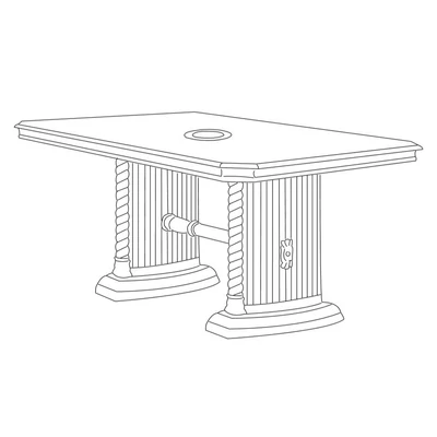 BC Venus Day Dining table 185x105 cm (+45 cm extendable) - white-silver