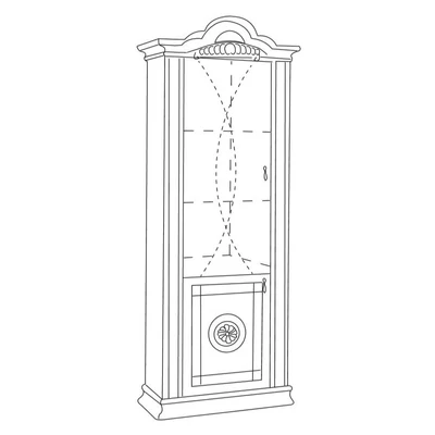 BC Venus Day 1-door display cabinet - white-silver