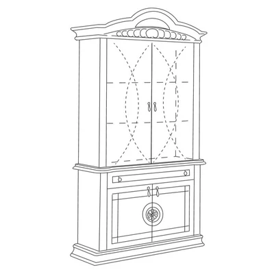 BC Venus Day 2-glass doors sideboard - beige