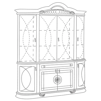 BC Venus Day 4-glass doors sideboard - beige