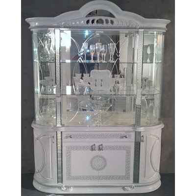 BC Venus Day 4-üvegajtós tálalószekrény - fehér-ezüst