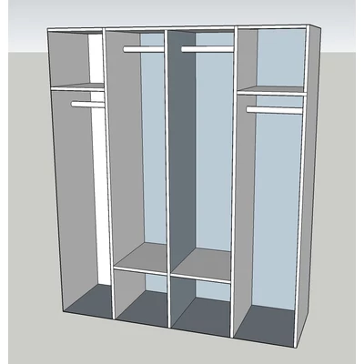 BC Sara 4-doors cabinet, with 2 mirrored doors - mahogany