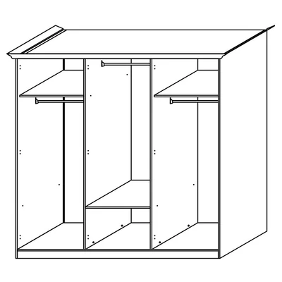 BC Serena 6-doors cabinet, with 2 mirrored doors - white-silver