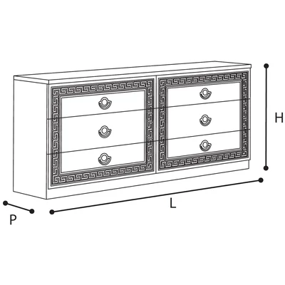 Aida Double chest of drawers - white-silver