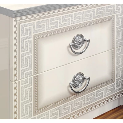 Aida éjjeliszekrény - fehér-ezüst