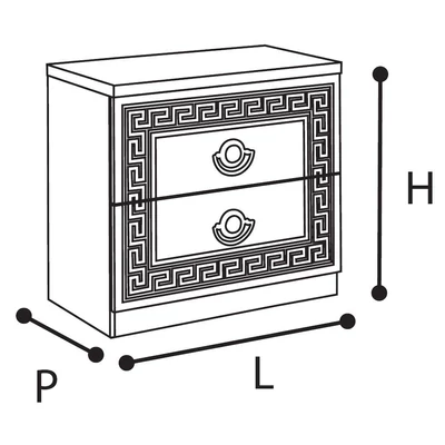 Aida éjjeliszekrény - fehér-ezüst